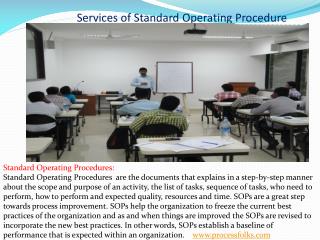 services of Standard Operating Procedure