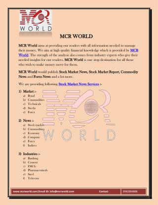 MCRWorld - Stock Market News