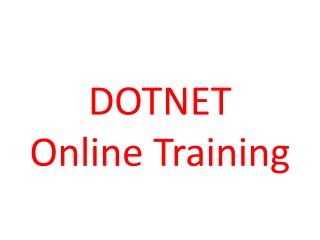 Best Dotnet Online training | Dotnet Online training