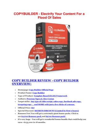 Copy Builder Review - Copy Builder DEMO & BONUS