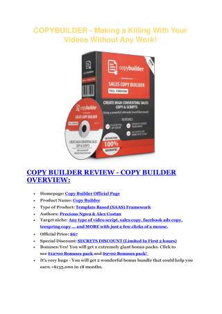 Copy Builder REVIEW & Copy Builder (SECRET) Bonuses
