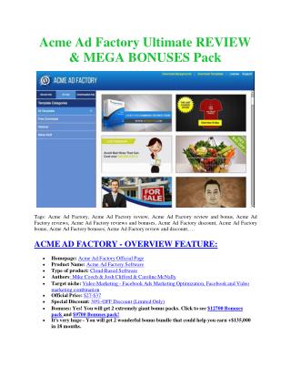 Acme Ad Factory Reviews and Bonuses-Acme Ad Factory