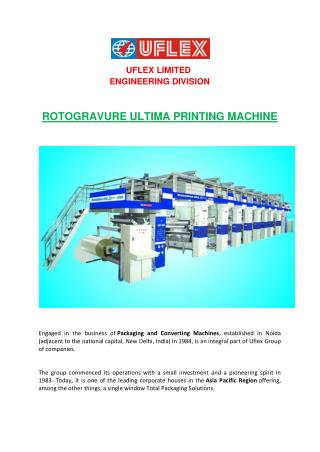 Leading supplier of Rotogravure Printing Machine upress (els), Pouch printing machine