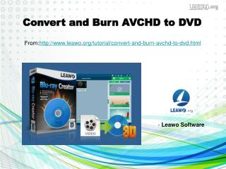 Convert and Burn AVCHD to DVD