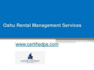 Rental Management Company in Oahu - www.certifiedps.com