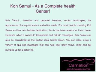 Ultimate spa and relaxation service on koh samui