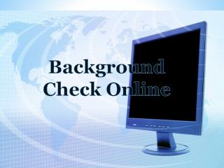 Background Check Online