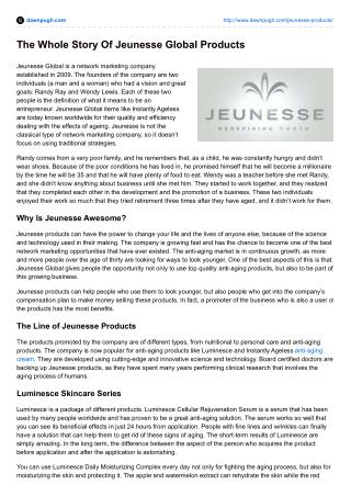 The Whole Story Of Jeunesse Global Products