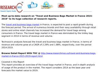 Travel and Business Bags Market in France 2015-2019