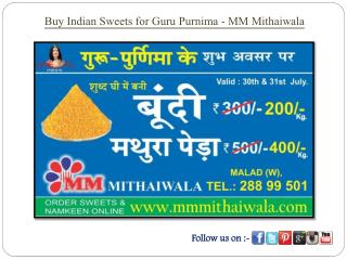 Buy Indian Sweets for Guru Purnima - MM Mithaiwala