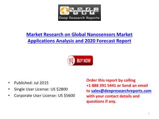 Nanosensors Market Production Sales and Market Status 2010-2015