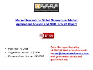 Global Nanosensors Market Applications Analysis and 2020 Forecast Report