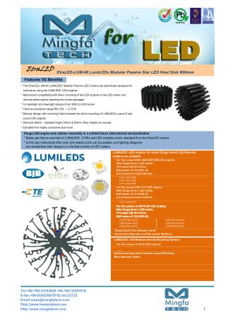 Features VS Benefits Lumi LED Heatsink 96mm