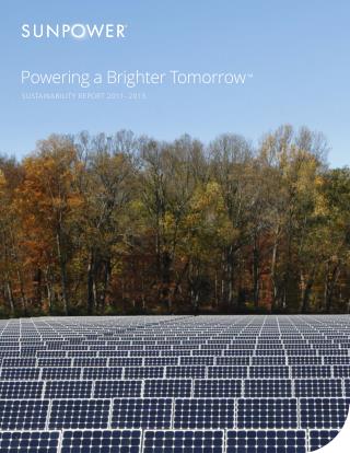 SUNPOWER SUSTAINABILITY REPORT