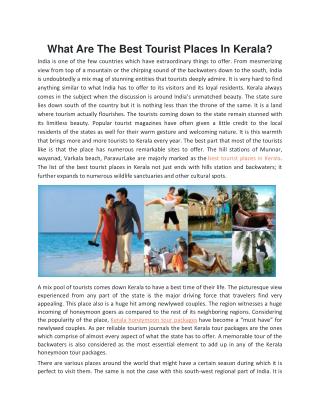 What Are The Best Tourist Places In Kerala?