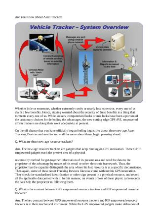 Are You Know About Asset Trackers