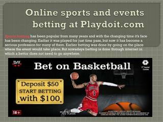 Online sports and events betting at Playdoit.com