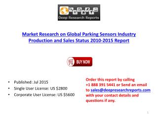 Global Parking Sensors Industry Production and Sales Status 2010-2015 Report