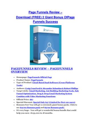 Page Funnels Success REVIEW and GIANT $21600 bonuses