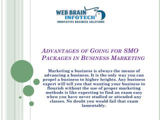 Advantages of Going for SMO Packages in Business Marketing