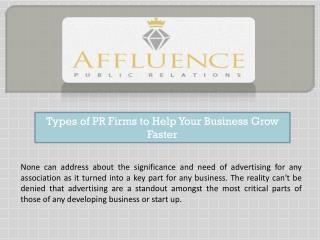 Types of PR Firms to Help Your Business Grow Faster