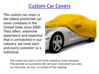 Custom car covers