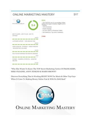 Online Marketing Mastery review-$16,400 Bonuses & 70% Discount