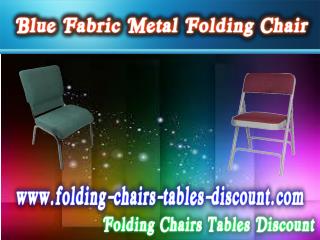 Blue Fabric Metal Folding Chair