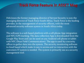 Track Force Feature in ASSET Mag*