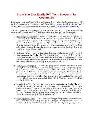 How You Can Easily Sell Your Property in Cookeville