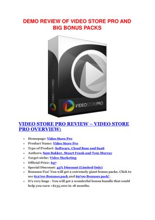 Video Store Pro review-$26,800 bonus & discount