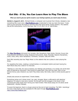 Got 99¢ - If So, You Can Learn How to Play The Blues