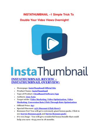InstaThumbnail Review and InstaThumbnail (EXCLUSIVE) bonuses pack