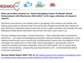 Smart Packaging Comes To Market: Brand Enhancement with Electronics 2014-2024
