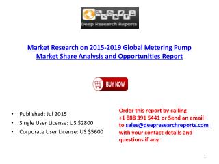 Global Metering Pump Market Size, Share and Trends Report 2015