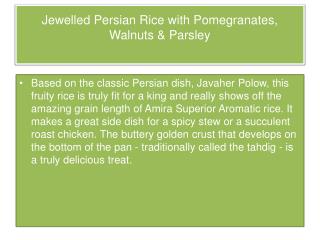 Jewelled Persian Rice with Pomegranates, Walnuts & Parsley