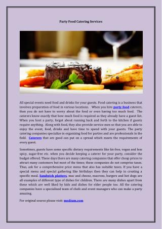 Party Food Catering Services