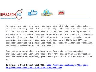 Rise of Perovskite Solar Cells 2015-2025 | Researchmoz.us