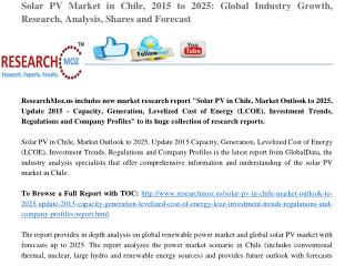 Solar PV Market in Chile, 2015 to 2025: Global Industry Growth, Research, Analysis, Shares and Forecast