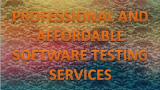 PROFESSIONAL AND AFFORDABLE SOFTWARE TESTING SERVICES