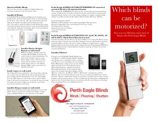 Motorized Window Shutters and Blinds from Perth Eagle Blinds