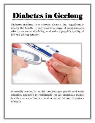 Diabetes Education in Geelong