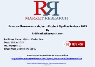 Panacea Pharmaceuticals Inc. Product Pipeline Review 2015