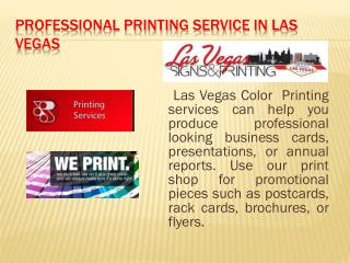 Printing services at Las Vegas