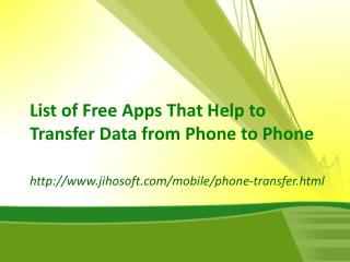 List of Free Apps That Help to Transfer Data from Phone to Phone