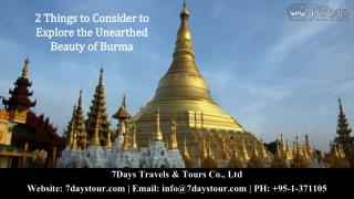 2 things to consider to explore the unearthed beauty of burma with a burma tour company