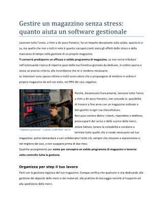 Gestire un magazzino senza stress: quanto aiuta un software gestionale