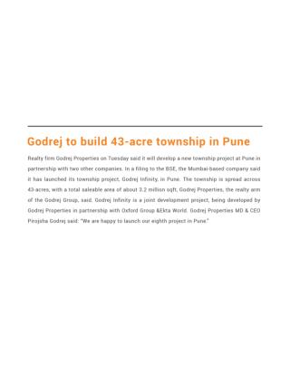 Godrej to build 43-acre township in Pune