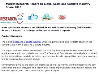 Global Seals and Gaskets Industry 2015 Market Research Report