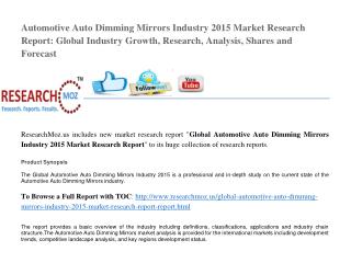 Global Automotive Auto Dimming Mirrors Industry 2015 Market Research Report